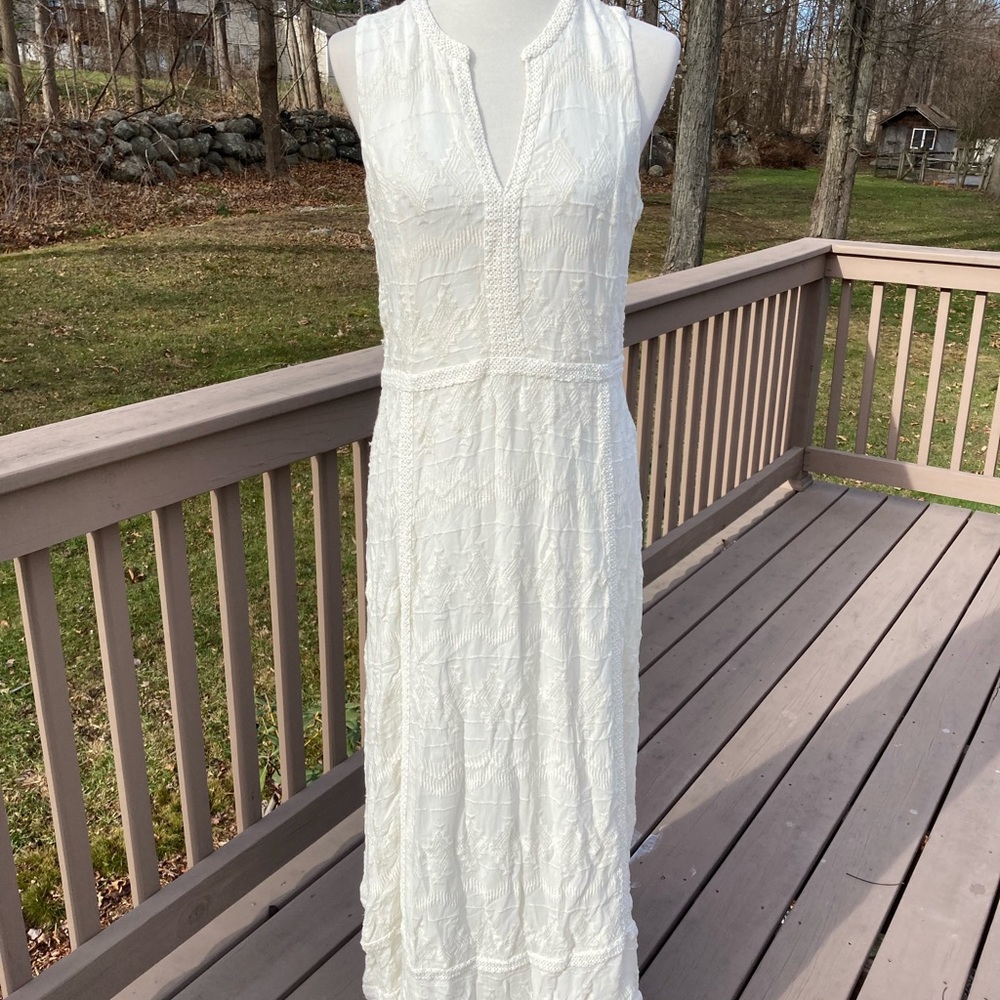 Lucky Brand Cream Maxi Dress Size L wedding